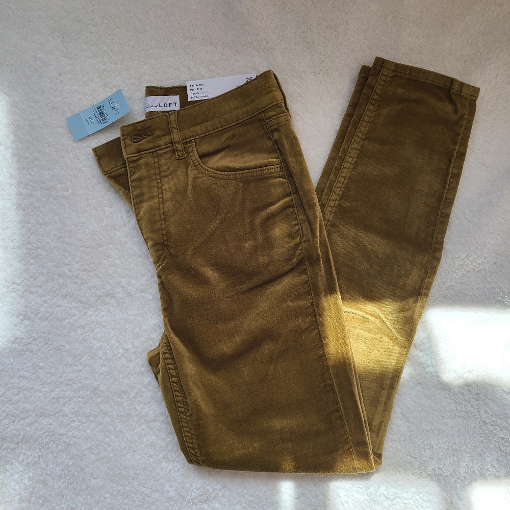 NWT LOFT Skinny High Rise Velvet Pants